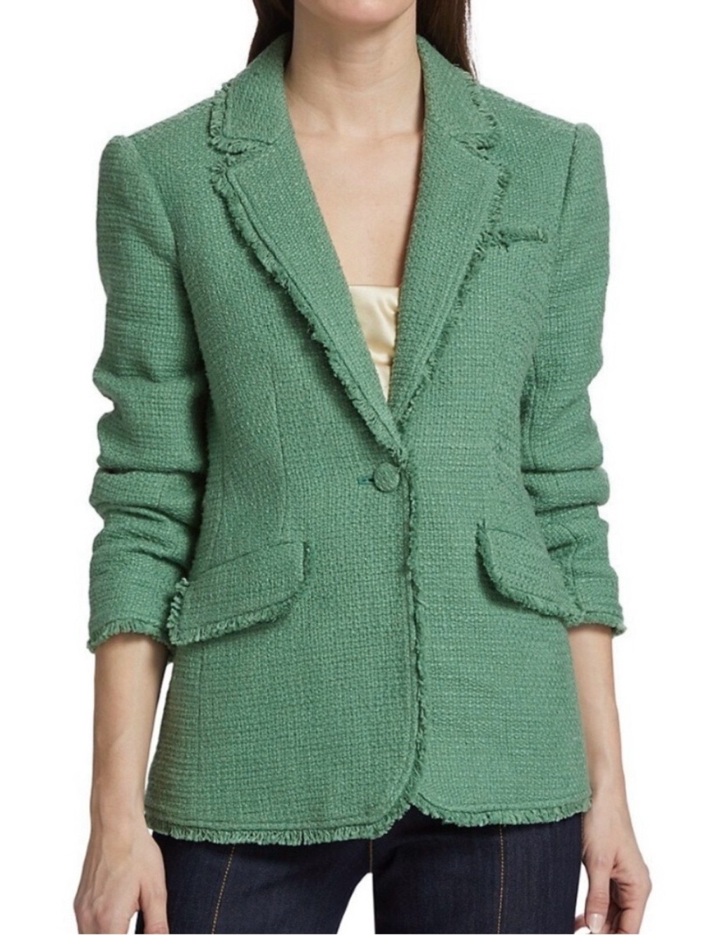 cinq a sept Mint Green Tweed Khloe Blazer